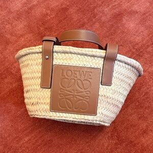 Loewe Brown and Cream Woven Tote